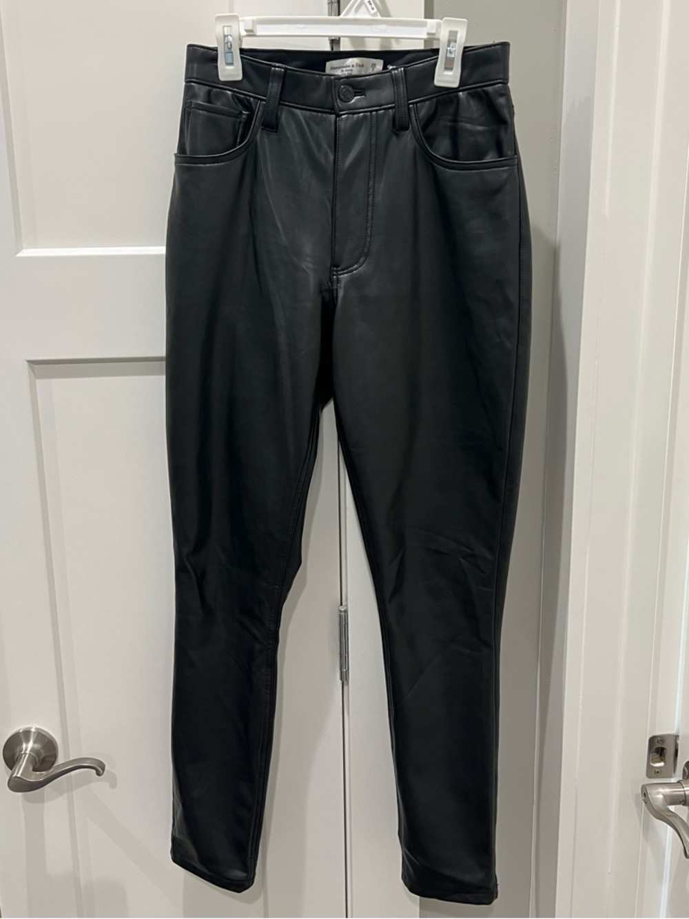 Abercrombie & Fitch Black Faux Leather Skinny High-Rise Pants